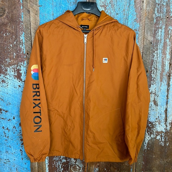 Brixton Men's Claxton Alton Zip Hood Orange Jacket Size XXL - Picture 1 of 7